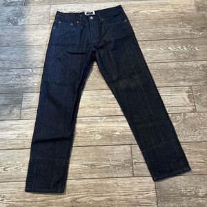 Won by Woolf Original New York Men's Dark Blue Jeans Paisley Cuff Size 34x29